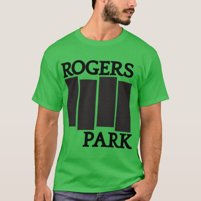 T-shirt drapeau noir du parc rogers (Devant)