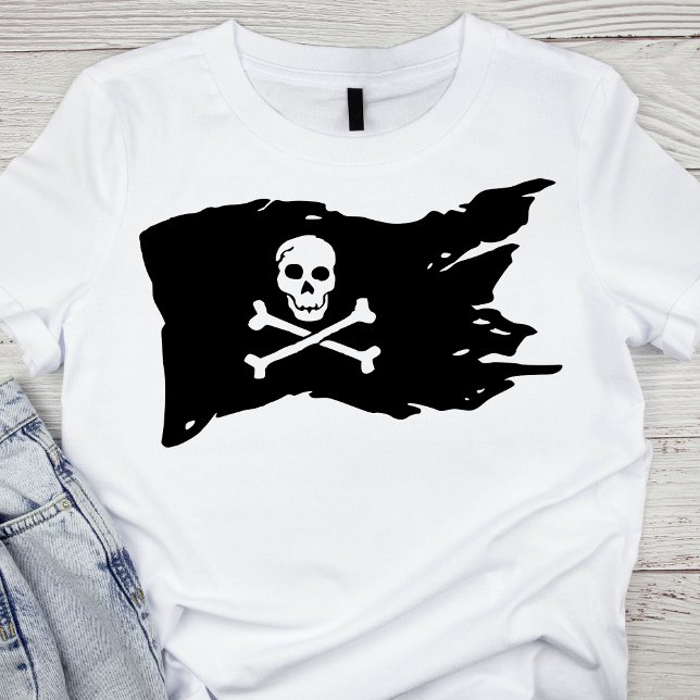 T-shirt Drapeau noir et blanc classique (Créateur téléchargé)