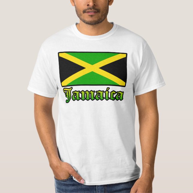 T-shirt Drapeau, noir, vert et jaune de la Jamaïque (Devant)
