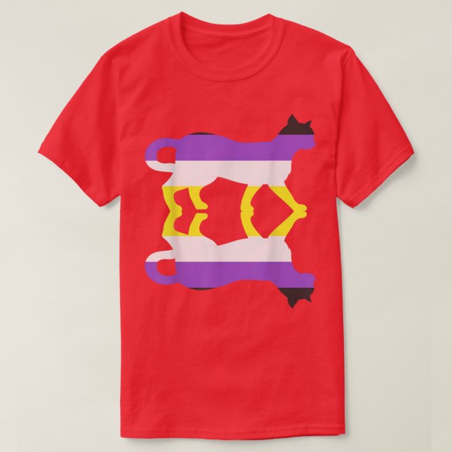 T-shirt Drapeau non binaire Animal Chat Troisième genre LG (Design devant)