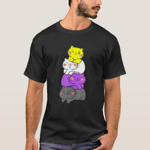 T-shirt Drapeau Non Binaire Chats Agender Fierté Genderque