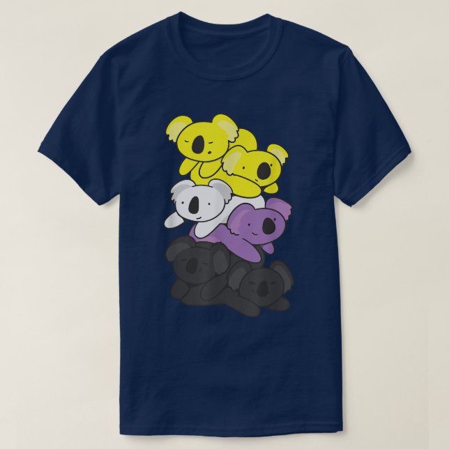 T-shirt Drapeau non binaire Fierté non binaire LGBTQ Koala (Design devant)