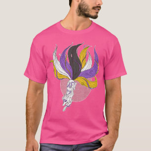 T-shirt Drapeau non binaire Kitsune non binaire Trans Japa