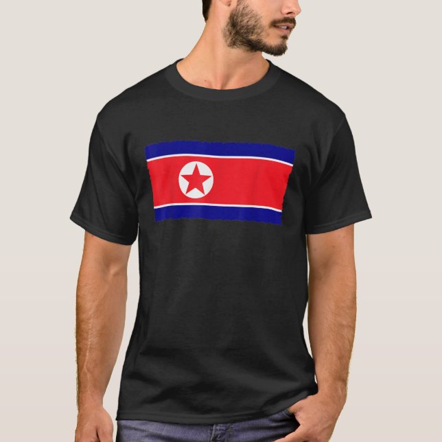 T-shirt drapeau nord-coréen en détresse (Devant)