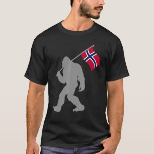 T-shirt Drapeau Norge Ou Norvégien Sur Drapeau Norvégien