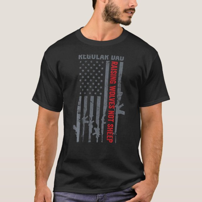 T-shirt Drapeau normal papa levant Loups pas mouton Pro ca (Devant)