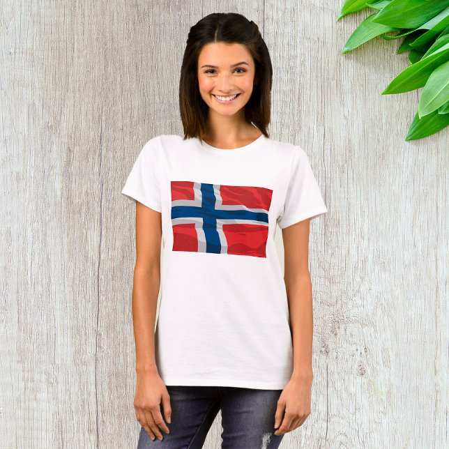 T-shirt Drapeau Norvège Rouge Et Bleu (Créateur téléchargé)