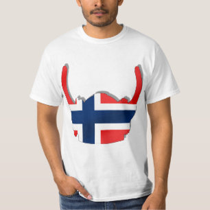 T-shirt Drapeau norvégien de casque de la Norvège Viking