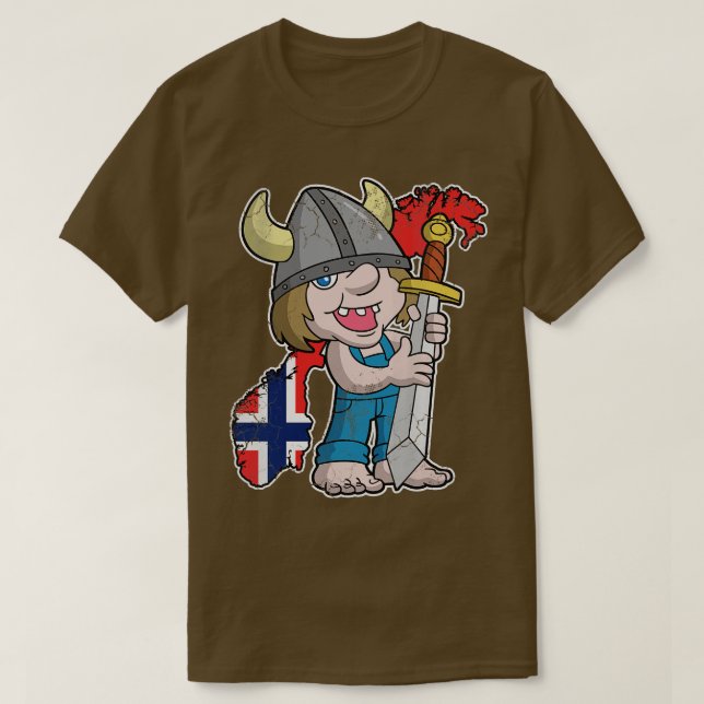 T-shirt Drapeau norvégien de la carte Norvège (Design devant)