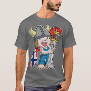 T-shirt Drapeau norvégien de la carte Norvège