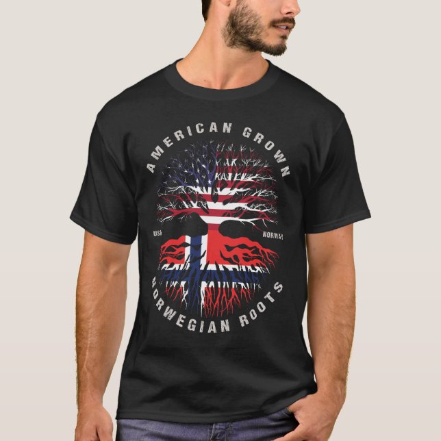 T-shirt Drapeau norvégien de la Norvège de la culture amér (Devant)
