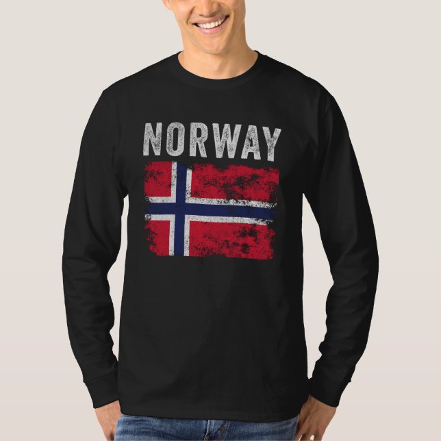 T-shirt Drapeau norvégien en détresse - Drapeau norvégien (Devant)