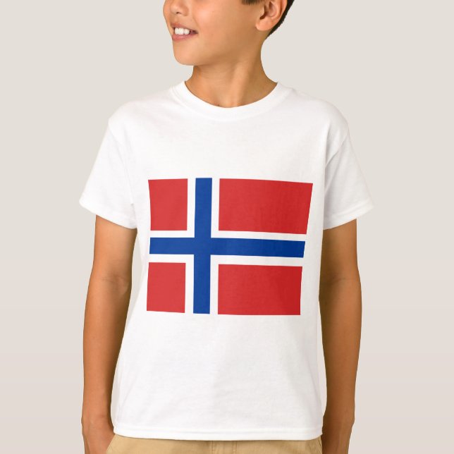 T-shirt Drapeau norvégien fait sur commande (Norske Flagg) (Devant)
