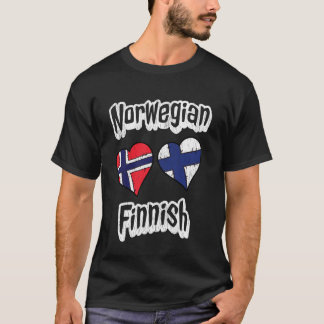 T-shirt Drapeau norvégien finlandais combinaison de coeur 