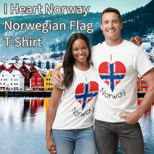 T-shirt Drapeau norvégien I Heart Norway