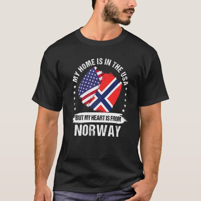 T-shirt Drapeau norvégien patriote américain racines améri (Devant)
