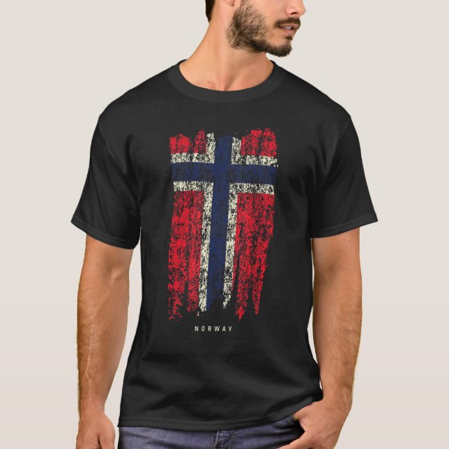 T-shirt Drapeau norvégien vintage (Devant)