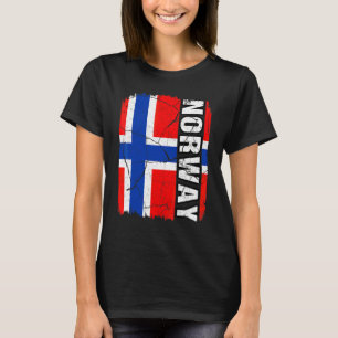 T-shirt Drapeau Norvégien Vintage Fierté Norvégienne Racin