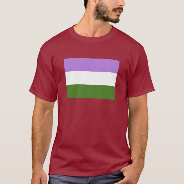 T-SHIRT DRAPEAU OFFICIEL DE FIERTÉ DE GENDERQUEER (Devant)