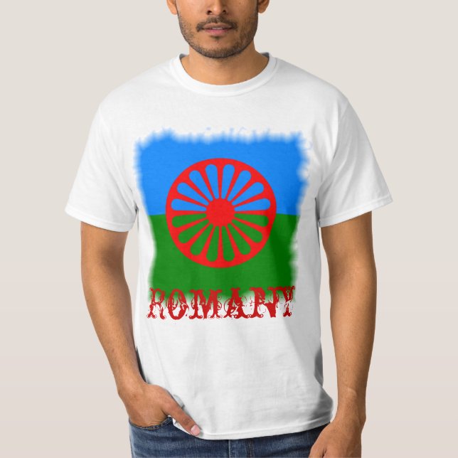 T-shirt Drapeau officiel des Tziganes roumains (Devant)