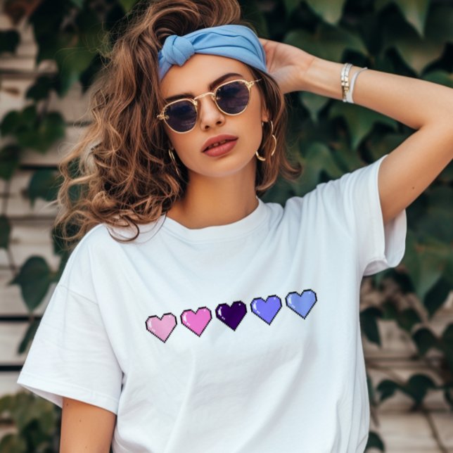 T-shirt Drapeau Omnisexuel Coeur du pixel (Créateur téléchargé)