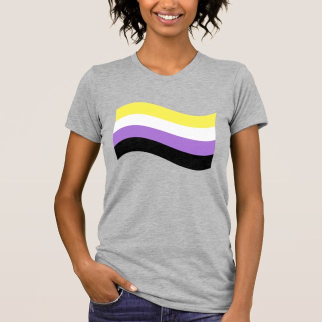 T-shirt Drapeau ondoyant non binaire (Devant)