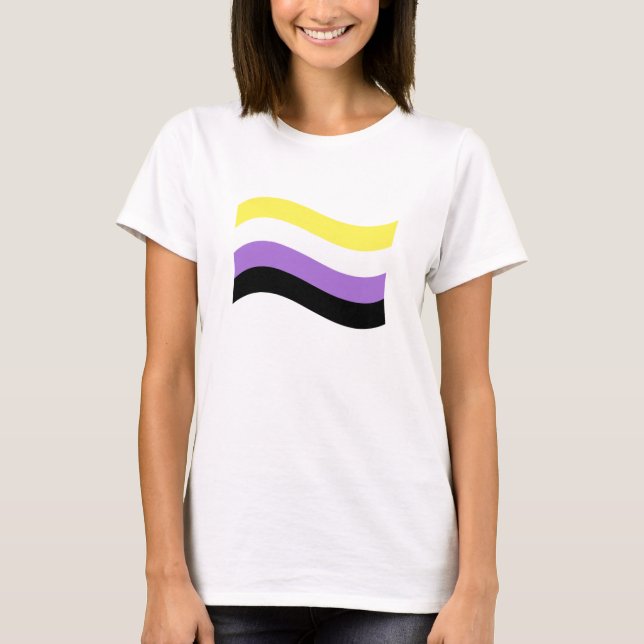 T-shirt Drapeau ondoyant non binaire (Devant)
