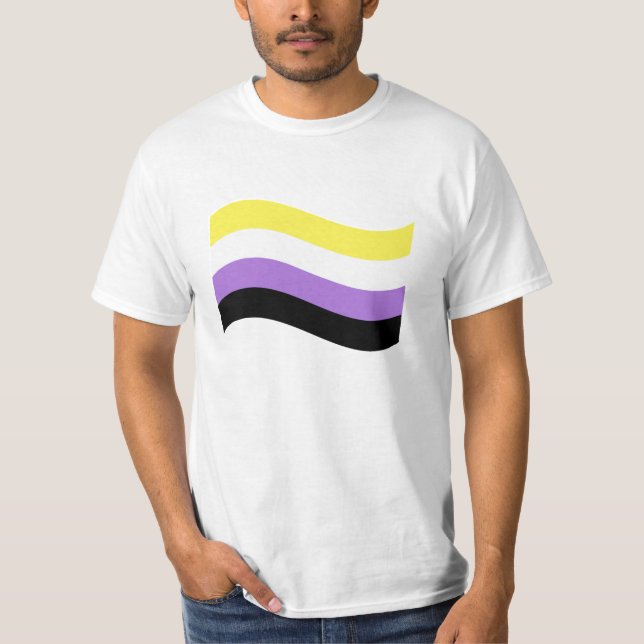 T-shirt Drapeau ondoyant non binaire (Devant)