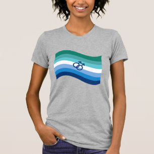 T-shirt Drapeau ondulé azur de la fierté de l'amour gay ma