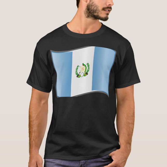 T-shirt Drapeau ondulé du Guatemala (Devant)