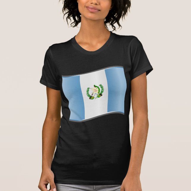 T-shirt Drapeau ondulé du Guatemala (Devant)