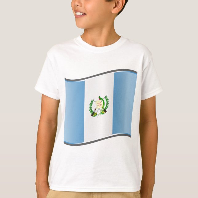 T-shirt Drapeau ondulé du Guatemala (Devant)