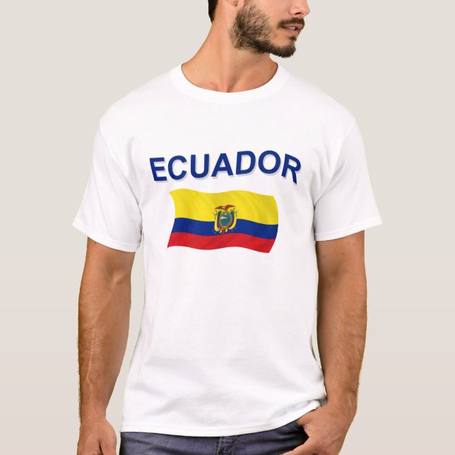 T-shirt Drapeau onduleux de l'Equateur (Devant)