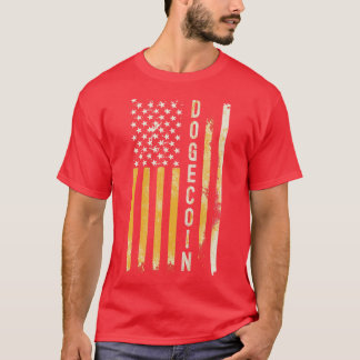 T-shirt Drapeau or DOGECOIN
