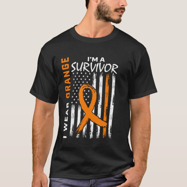 T-shirt Drapeau Orange Survivor de sensibilisation à la sc (Devant)