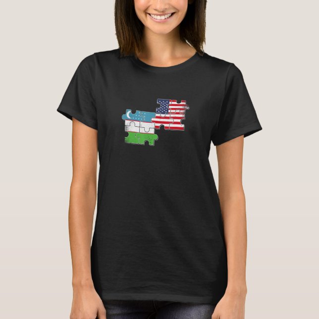 T-shirt Drapeau ouzbek américain (Devant)