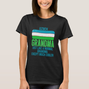 T-shirt Drapeau ouzbek vintage pour grand-mère ouzbèke