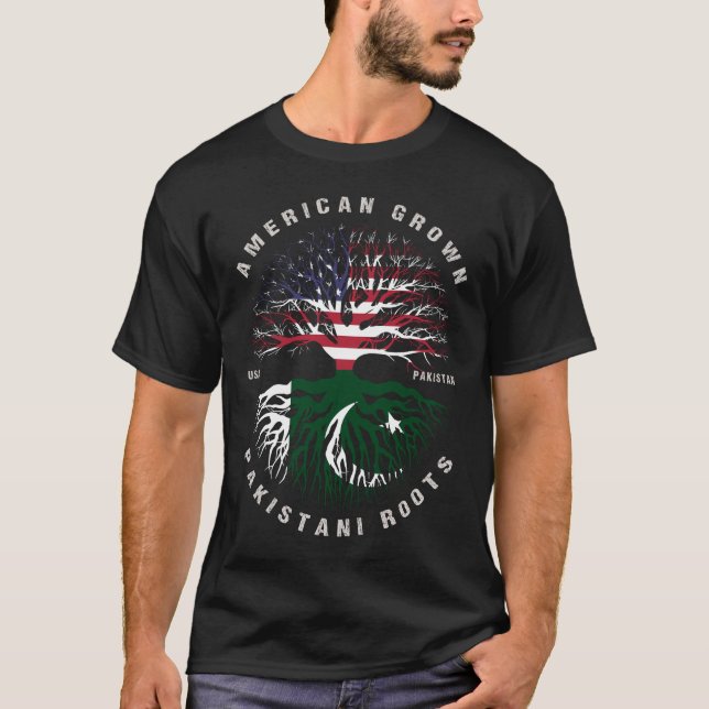 T-shirt Drapeau pakistanais de croissance américaine Pakis (Devant)