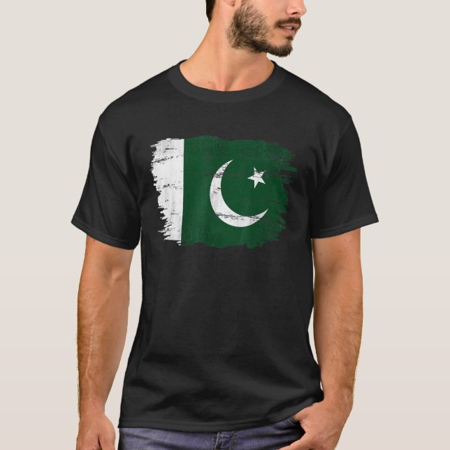 T-shirt Drapeau Pakistanais vintage (Devant)