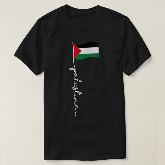 T-shirt Drapeau Palestine avec nom Palestine pour Palestin (Design devant)