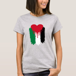 T-shirt Drapeau Palestinien Coeur
