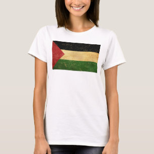T-shirt Drapeau palestinien Vintage blanc féminin