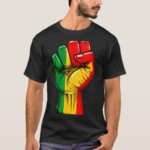 T-shirt Drapeau panafricain du poing de Black Power levé F
