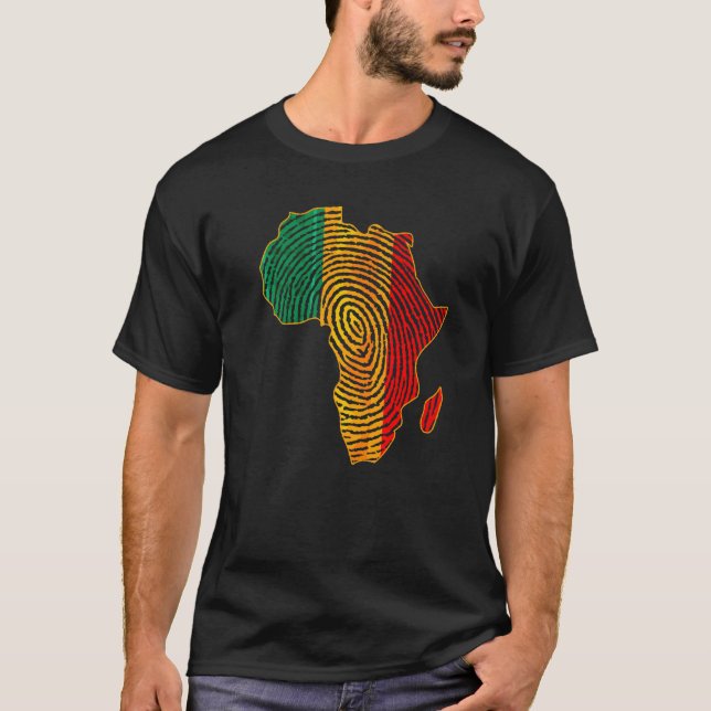 T-shirt Drapeau panafricain Empreinte d'histoire noire Moi (Devant)