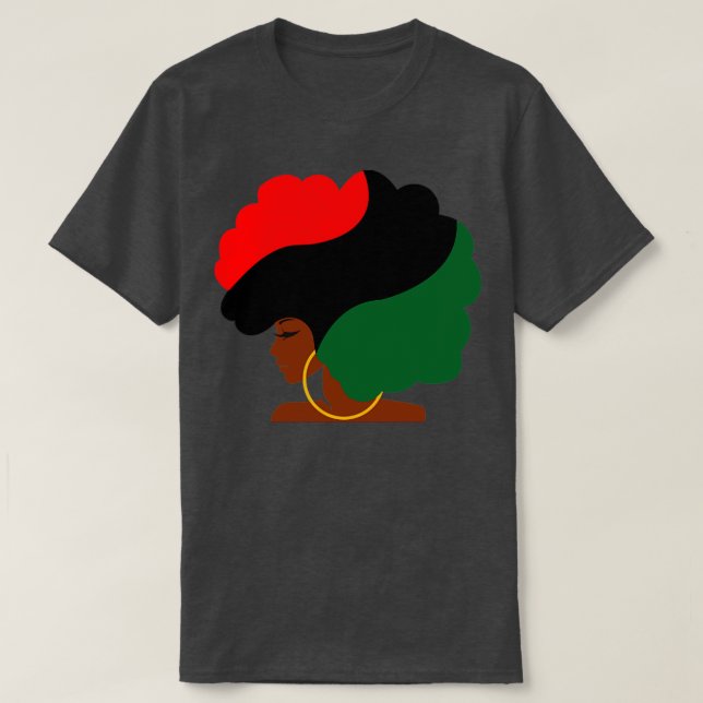 T-shirt Drapeau panafricain fille afro (Design devant)