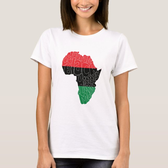 T-shirt Drapeau panafricain Noir Histoire Mois Art Design (Devant)