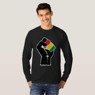T-shirt Drapeau panafricain Poing, histoire noire afro-amé