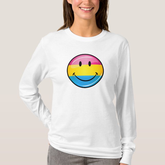 T-shirt Drapeau Pansexual de sourire de fierté (Devant)