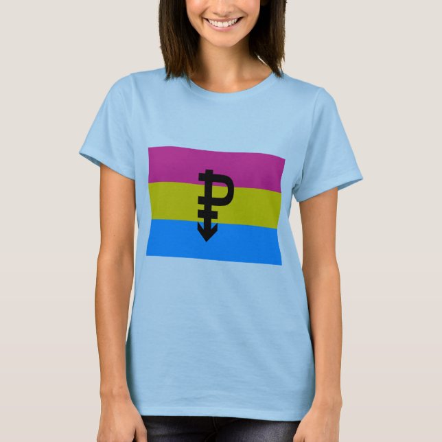 T-SHIRT DRAPEAU PANSEXUAL OFFICIEL DE FIERTÉ (Devant)
