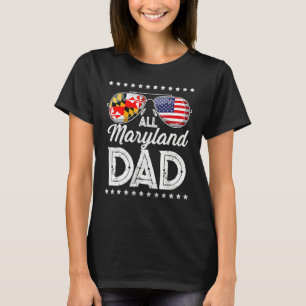 T-shirt Drapeau Papa Fête des pères Maryland 4 juillet Usa